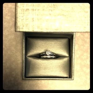 10k white gold, 1/2 carat diamond, size 7